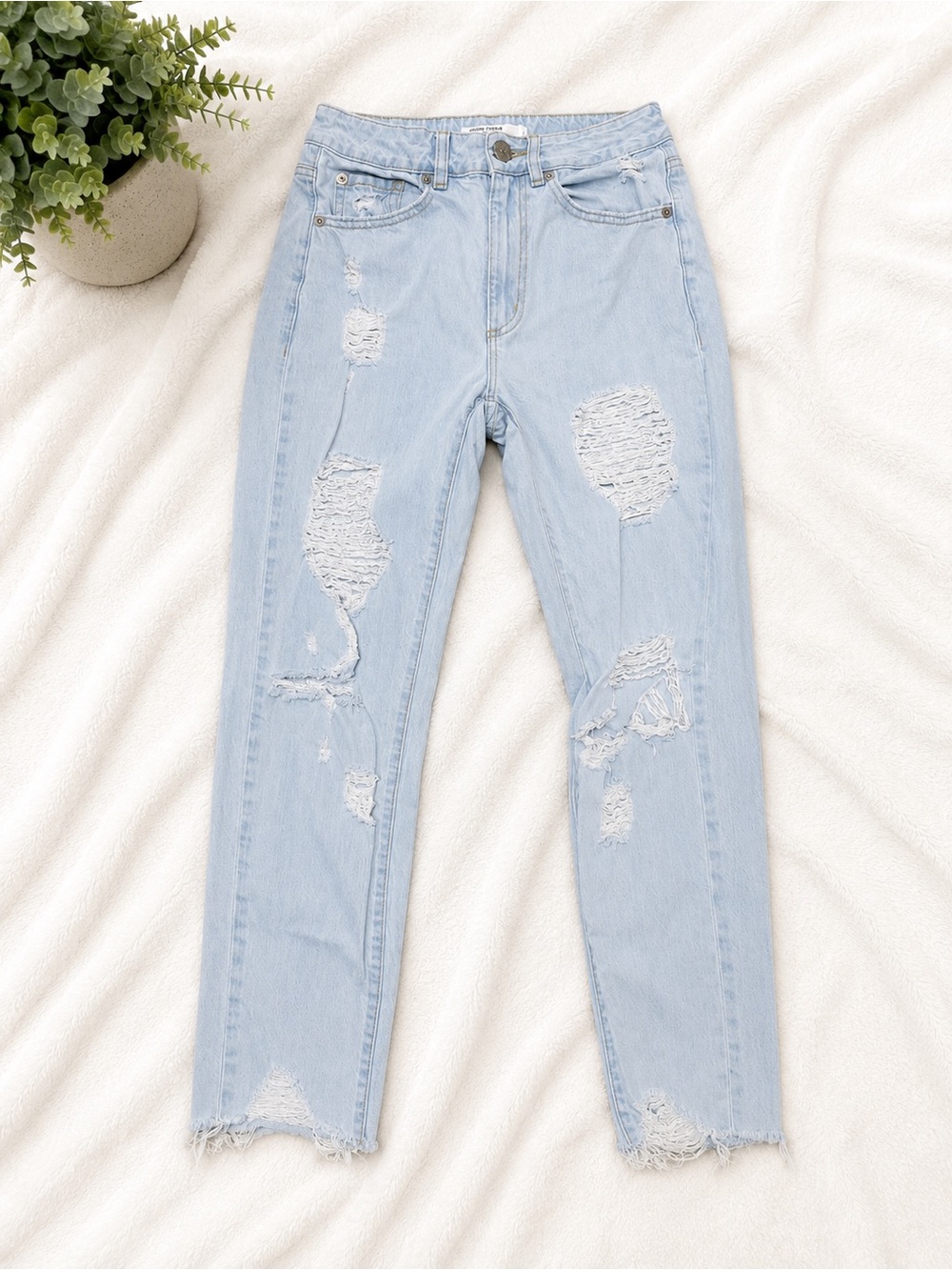 Garage Light Blue Ripped Skinny Jeans